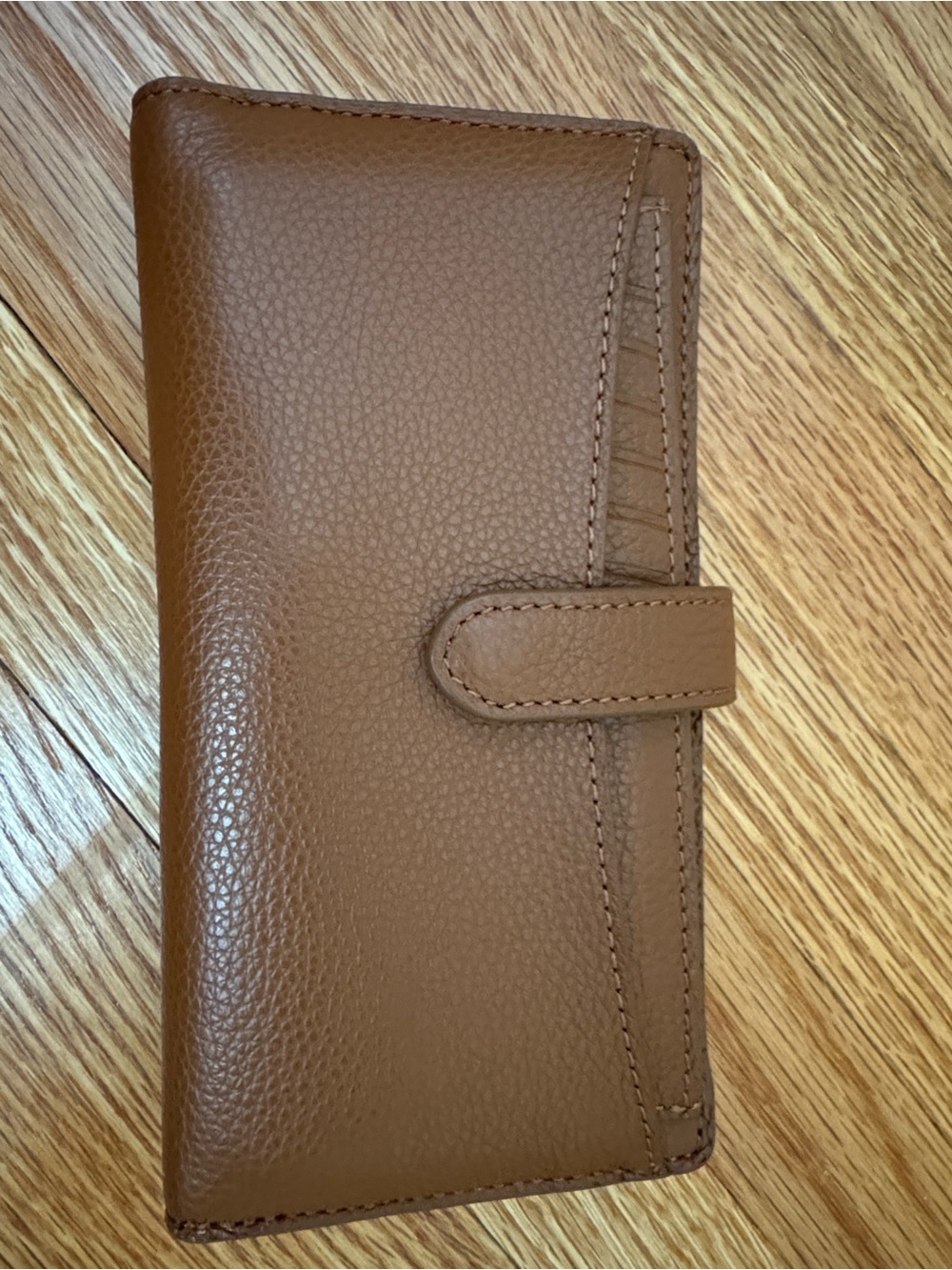 Quince Italian Pebbled Leather Bifold Wallet Cognac